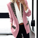 Chic Women's Blazer with Bold Leopard Accents