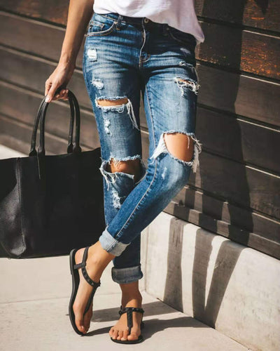 Trendy Distressed Women's Denim Jeans
