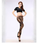 Women's Trendy Animal Print Leggings with Sheer Panels