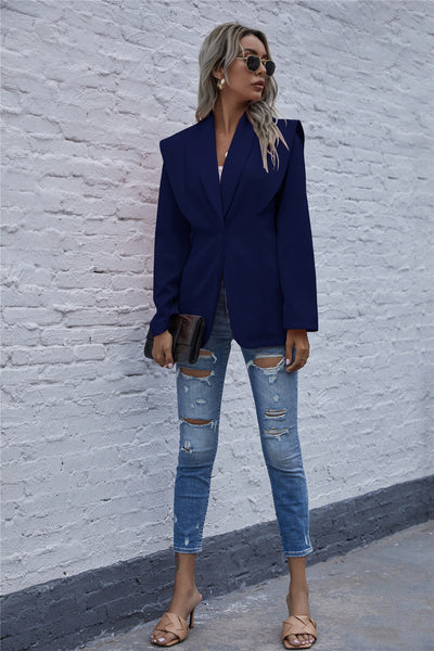 Structured Shoulder Women's Blazer - Chic Style