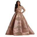 Glamorous Evening Dress with Sequins and V-Neck