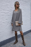 Chic Women's Waffle Knit Sweater Dress