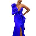 Chic Ruffled Dress with Slit for Women