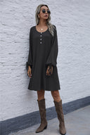 Chic Women's Waffle Knit Sweater Dress