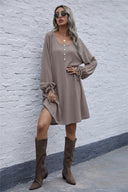 Chic Women's Waffle Knit Sweater Dress