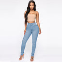 High-Waisted Skinny Jeans with Shaping Seams for Women