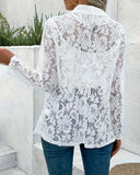 Chic Lace Blazer with Revers Collar