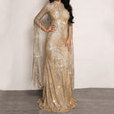 Enchanting Mermaid Evening Dress with Long Sleeves