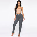 High-Waisted Skinny Jeans with Shaping Seams for Women