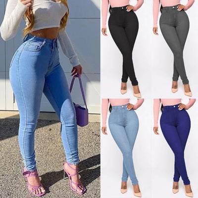 High-Waisted Shaping Seams Women's Skinny Jeans