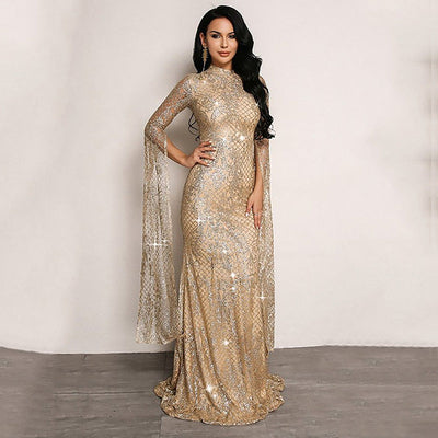 Enchanting Mermaid Evening Dress with Long Sleeves
