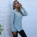 Stylish Women's Blouse with Knot Detail & Button Closure
