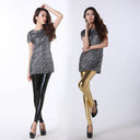 Shiny High-Waist Shimmer Leggings for Women