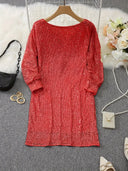 Chic Sequin Party Dress with Bold Contrast