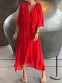 Chic V-Neck Chiffon Dress for Any Occasion