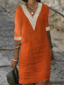Stylish Women's Cotton-Linen Dress for Everyday Wear