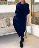 Chic Velvet Dress for Flattering Belly Coverage