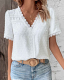 Short Sleeve V-Neck Blouse - Romy Collection