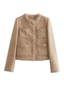 Button-Up Jacket Set with Handy Pockets
