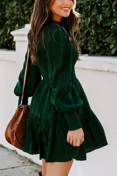 Chic Long Sleeve Smocked Dress