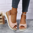 Orthopedic Peep-Toe Wedge Sandals - Stylish Support