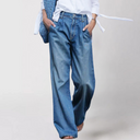Stylish Wide-Cut Women's Denim Jeans