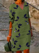 Floral Print Half Sleeve Women's Dress