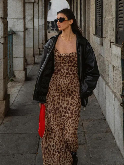Chic Leopard Print Dress for Women