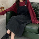 Denim Overall Dress with Stylish Front Pocket