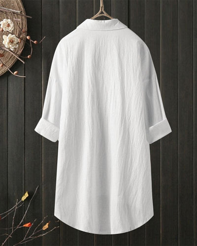 Chic Solid Color Long Sleeve Blouse