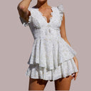 Charming Mini Dress with Eyelet Embroidery