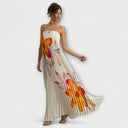 Michelle Orange Floral Maxi Dress for Special Occasions