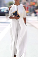 Trendy Jumpsuits with Straight Legs and Round Neckline