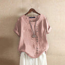 Stylish Cotton Blouse with Chic Button Closure