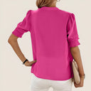 Chic V-Neck Short Sleeve Blouse