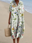 Vintage Floral Print Women's Dress