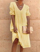 Chic V-Neck Shift Dress for Everyday Style