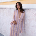 Chic Striped Patterned Crochet Maxi Dress