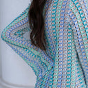 Chic Striped Patterned Crochet Maxi Dress