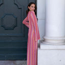 Chic Striped Patterned Crochet Maxi Dress