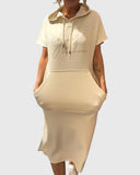 Chic Cotton Hoodie Dress for Everyday Wear