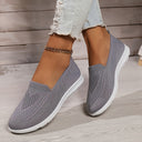 Chic Solid Color Knit Sneakers for Women