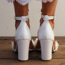 Floral Decor High Heel Sandals for Women