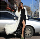 Chic Midi Dress with Plush Faux Fur Accent
