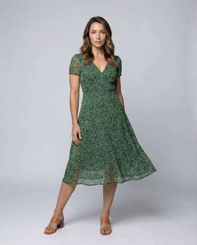 Chic V-Neck A-Line Dress with Flowing Hem