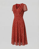 Chic V-Neck A-Line Dress with Flowing Hem