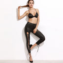 Stylish Women's Cut-Out Leggings with Adjustable Lacing