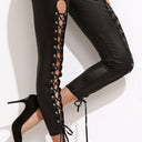 Women's Cut-Out Leggings with Adjustable Lacing