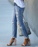 Chic Women's Distressed Denim Jeans