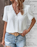 Short Sleeve V-Neck Blouse - Romy Collection